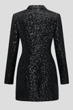 Sparkly Sequins Black Long Sleeves Women's Blazer