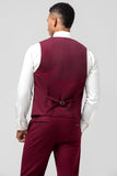 Burgundy 3 Pieces Peak Lapel Men's Prom Suits