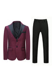 Burgundy Peak Lapel 2 Pieces Men Suits for Prom