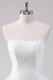 Simple White A-Line Strapless Short Prom Dress