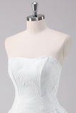 Simple White A-Line Strapless Short Prom Dress