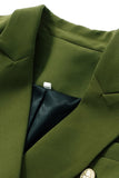 Army Green Double Breasted Fitted Women's Blazer