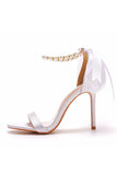 Women's Fashionable Faux Pearl Stiletto Sandals