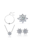 Sparkly Silver 4 Pieces Jewelry Set