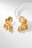 Stylish Golden Pleated Alloy Earrings