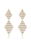 Bridal Wedding Golden Shooting Star Pave Inlaid Pendant Earrings