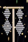 Bridal Wedding Golden Shooting Star Pave Inlaid Pendant Earrings