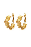 Golden Glitter Circle Wave Earrings