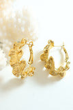 Golden Glitter Circle Wave Earrings