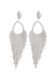 Glitter Silver Rhinestones Drop Earrings