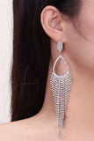 Glitter Silver Rhinestones Drop Earrings