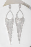 Glitter Silver Rhinestones Drop Earrings