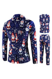 Navy Santa Claus 3-Piece Men's Suit for Christmas