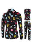 Black Snowflake 3 Piece Men's Christmas Suit