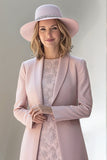 Blush Applique Midi Mother of the Bride Dress with Jacket