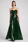 Sweetheart Dark Green Sequin A-Line Formal Dress