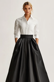 Black A-Line Formal Dress with Pockets