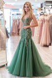 Agave Tulle Sweetheart Mermaid Long Prom Dress with Appliques