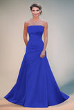 Gorgeous Red Strapless Satin A-Line Red Carpet Dress