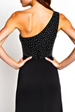 Elegant Black One Shoulder Beaded Sheath Mother of the Bride Dress