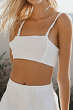 Spaghetti Straps White 2-Piece A Line Short Graduation Dress