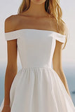 Off the Shoulder A Line Chiffon Long Graduation Dress