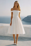 Off the Shoulder A Line Chiffon Long Graduation Dress