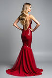 Sparkly Mermaid Sequined V-Neck Backless Long Prom Dress