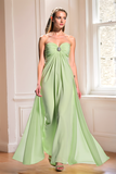 Dusty Sage Sweetheart A Line Chiffon Bridesmaid Dress