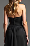 Black Spaghetti Straps Sweetheart A Line Formal Dress