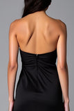 Black Halter Sheath Backless Floor Length Formal Dress with Slit