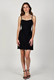 Cute Black Spaghetti Straps A Line Short Graduation Dress