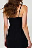 Cute Black Spaghetti Straps A Line Short Graduation Dress