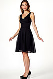 Black V Neck A Line Short Graduation Dress