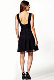 Black V Neck A Line Short Graduation Dress