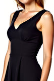 Black V Neck A Line Short Graduation Dress