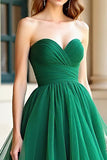 Green Ball Gown Sweetheart Tiered Prom Dress with Ruffles