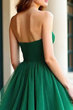 Green Ball Gown Sweetheart Tiered Prom Dress with Ruffles