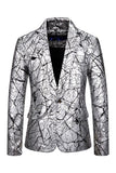 Sparkly Golden Notched Lapel Men's Prom Blazer