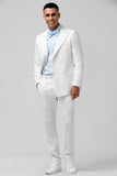 2 Piece White Plaid Groomsmen Suits