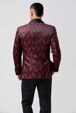 2 Piece Burgundy Men's Prom Suits with Pattern