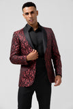 2 Piece Burgundy Men's Prom Suits with Pattern