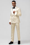 Champagne 2 Piece Notched Lapel Men's Prom Suit with Pattern