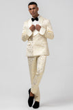 Champagne 2 Piece Notched Lapel Men's Prom Suit with Pattern