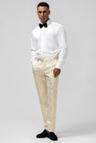 Champagne 2 Piece Notched Lapel Men's Prom Suit with Pattern