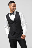 3 Pieces Black Double Breasted Wedding Suits for Men