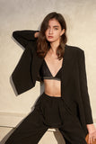 Black Asymmetrical Oversized Prom Blazer For Women