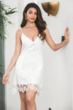 Bodycon Spaghetti Straps Lace Little White Dress