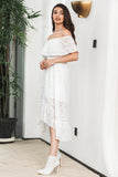 White High Low Hollow Boho Engagement Party Dress