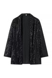 Sparkly Black Shawl Lapel Sequins 2 Piece Women Prom Suits